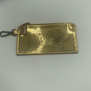 Gold Wonka Golden Ticket Key & Card Holder